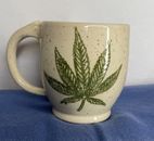 Cannibas THC Molecule And Leaf Pottery Signed 12oz Coffee Mug