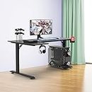 SAVYA HOME L Shaped Engineered Wood Desk, Computer Corner Desk, Home Gaming Desk, Office Writing Workstation with Cup Holder, Heaphone Hook, Space-Saving, Easy to Assemble (160 * 100 * 73), Black