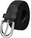 Generic most popular Elastic Stretchable buckle braided rope Belts for kids Boys and Girls for jeans, pants, frocks, shorts (Black Free Size))