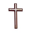 WIGANO Wooden Wall Hanging Christ Cross for Home, Church and Chapel Decoration (12"X6.5" inch, Brown)