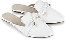 Shoetokia Women Stylish Synthetic Flat Bellies/Ballet for Women's & Girl's Party and Casual Wear White Color Size-38