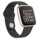 Silicone Band for Fitbit Versa 2 Fitness Tracker, Soft Quick-Release Sport Strap for Fitbit Versa SE Fitness Tracker, Adjustable Wristband with Metal Buckle for Men Women
