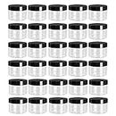 Tosnail 30 Pack 4 oz Clear Plastic Jars with Black Lids Leak-Proof Round Food Safe Storage Containers for Kitchen Use, Beauty Products, Slime, Spices and More