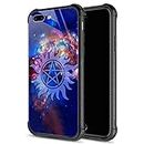 iPhone 8 Case,iPhone Se 2020 Case,Supernatural Cosmos iPhone 7 Cases for Girls Boys,9H Tempered Glass Graphic Design Shockproof Anti-Scratch Glass Case for Apple iPhone 7/8/Se2