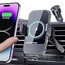 Wireless Car Charger, 15W Qi Fast Charging Phone Holder Car Charger, Auto Clamping Air Vent Phone Holder Compatible with iPhone, Samsung, LG, Google, etc