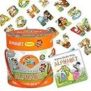 THE BOOK TREE Easy Peasy 52 Piece Alphabet Puzzle Set with 1 Board Book for Children