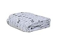 Playette Printed Travel Cot Fitted Sheet, White and Grey Elephants