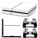 Generic Protective Vinyl Pure White Hot Skin Decals Cover for Sony PlayStation 4 PS4 Console and 2 PS4 Controller Sticker Skins
