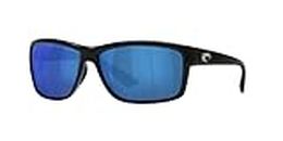 Costa Del Mar Men's Mag Bay Sunglasses, Shiny Black/Grey Blue Mirrored Polarized-580p, 63 mm