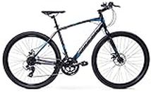 Huffy Carom Mens 27.5 Hybrid Hardtail Gravel Bike 14-Speed Disc Brakes Medium, Black (66929W)