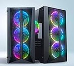 CHIPTRONEX NXT1 MESH Mid Tower ATX Gaming Computer case with 4x120mm Dual Ring ARGB Fan, MB Sync, Supports Micro-ATX and M-ITX Motherboard with Tempered Glass Side Panel gaming case, computer case, cabinet for pc, pc cabinet, cabinet rgb, rgb light, M-ATX M-ITX (case Without SMPS)