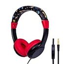 Kids Headphones with Microphone,Toddler Headphone Safe Volume Limited 85dB for Children Wired On Ear Girls Boys Earphones for iPad/Tablet/Online/School/Travel-Black