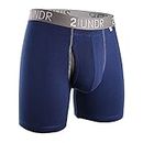 2UNDR Men's Swingshift Boxers,Navy/Grey, XXX-Large