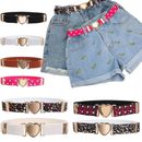 Fashion Kids Heart Belt Adjustable Elastic Belts Girls Waist Belt Dresses