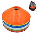 30 Pack Premium Soccer/Football Agility Cones Marke Cones,Perfect for Soccer, Football & Any Ball Game to Mark,Disc Mini Training Cones,Field Markers, Includes Storage Bag. (30 Pack) (Colors)