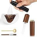 Coffee Bean Dosing Cup and Spray Bottle Kit for Espresso, WDT Tool 5-Piece Set, Coffee Bar Accessories, Ceramic Single Dosing Tray for Coffee or Tea, Coffee Lovers Ideal Gift