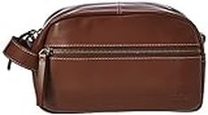 Timberland Men's Leather Toiletry Bag Travel Kit Accessory, Cognac, Nevada Leather Travel Kit