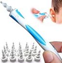 Q Grips Ear Wax Removal Tool - Reusable Safe Ear Wax Remover Kit with 16 Soft Replacement Heads,Silicone Ear Wax Cleaner Tool Set for Adults and Kids