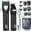 YiLFo Hair Clippers Men, Beard Trimmer Men, Professional Hair Trimmer Set, Cordless Barber Clippers for Men Haircut, Rechargeable Electric Beard Grooming Kit, Zero Gap Shaver, LCD Display, Mens Gifts