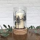 Beautiful Tree Design Decorative Tealight Candle Holder | Glass Cylinder Tea Light Holders | Candle Lanterns 19cm