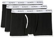 Bonds Mens Underwear Cotton Blend Guyfront Trunk, Black (3 Pack), Large