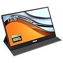Yodoit Portable Monitor 15.6" 1920×1080 FHD Monitor Screen IPS Display with USB Type C Port and Built-in Speakers with Smart Cover Monitor Compatible with PC, Laptop, MacBook, Xbox