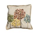 Pier 1 Imports Accent Throw Pillow Beaded Embroidered Decorative Tree Jute Trim