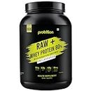 Protrition Raw+ Whey Protein Powder 80% | Unflavoured - 1kg (30 Servings) | 26.4g Protein, 6.28g BCAA per SCOOP | Added Digestive Enzymes | Muscle Growth, Strength And Recovery