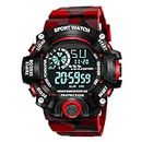 Acnos® Premium Brand - A Digital Watch Shockproof Multi-Functional Automatic 5 Color Army Strap Waterproof Digital Sports Watch for Men's Kids Watch for Boys Watch for Men Pack of 1 (1.RED)