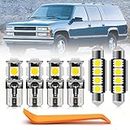 14pcs White LED Interior Lights Bulb for Chevy Suburban 1992 1993 1994 1995 1996 1997 1998 1999 Map Dome Door Trunk License Plate Lights Super Bright Interior Light Bulbs + Install Tool