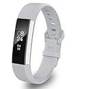 Greeninsync Fitbit Alta Accessory Band, Classic Alta HR Replacement Band Small Watch Buckle Wristbands for Fitbit Alta/Fitbit Alta HR Strap Bracelets W/Same Color Metal Clasp and Fastener (Gray)