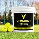 Vermont Training Tennis Balls - 60x Ball Bucket - Pressureless Tennis Balls - High-Vis Fluro Felt Ball | All Court Surfaces | Perfect For Tennis Coaches, Schools & Clubs