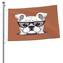 White Bulldog Welcome Garden Flag Double Face 2x3 Outdoor Flags, for Yard Patio Lawn Room Outside