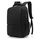 Laptop Backpack, Business Travel Backpack with Charging Port, Water Resistant Laptop Rucksack, Anti-Theft Backpack for Men Women, Fits 15.6-inch Laptop School Bag Black