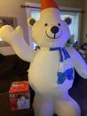 6.5Ft  Christmas Polar Bear Airblown Inflatable By Gemmy Holiday LED Lights 