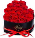 16-Piece Forever Flowers Heart Shape Box - Preserved Roses, Immortal Roses That 