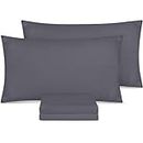 Utopia Bedding Pillow Cases 4 Pack- Standard Size 50x75 cm - 100% Brushed Microfiber Pillowcases with Envelope Closure - Wrinkle, Fade, Stain Resistant Pillow Cases - Grey