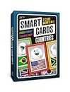 100 PICS SMART CARDS Countries & Flags, Great Gift, Stocking Filler, Travel Game, 7 games in 1, Pairs, Snap, Trumps, Rummy, Memory Quiz, Learn Facts, 50 Cards, Age 5+, 1-8 Players