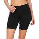 ONLY Women's Onlrain Mid Long Shorts Cry6060, Black (Black Black), 16 (Size: X-Large)