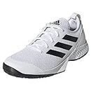 adidas Mens CourtFlash M Cross Country Running Shoe, White/Black/White, 11 US