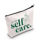 BLUPARK Album Gift Self Care Makeup Bag Singer Inspired Gift Singer Merch Retro Rap Music Gift Hip Pop Makeup Bag Gift for Fans Rap Music Album Gift, Off White, Self Care