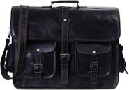 Mens Handmade Vintage Black Leather Laptop Messenger Shoulder Bags Men Briefcase