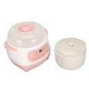 Bewinner 1L Electric Stew Pot, Smart Ceramic Soup Porridge Cooker, Mini Slow Cooker Anti Dry Burn Safe, Multifunction Electric Ceramic Cooker (Cute Pink)