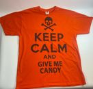 Halloween T-Shirt "Keep Calm and Give Me Candy" Size Large