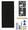 Amoled LCD Digitizer Screen Touch Assembly Replacement LCD Display for Samsung Galaxy S22ultra G908 G908A G908F G908P G908R4 T U V W 6.8inch by BITANR（Black）