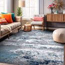 Rugshop Area Rugs Distressed Modern Abstract Watercolor Carpets Living Room Rugs
