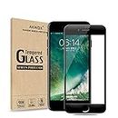 AKWOX AK-GL017BK iPhone 7 8 Screen Protector, Full Cover iPhone 7 Tempered Glass (Pack of 2), Black Edge