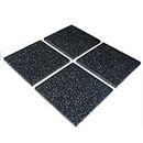 uyoyous 4 Pcs Solid Rubber Gym Mat Tiles 25mm Thick 50 x 50 cm Shock Absorption, Interlocking Heavy Duty Exercise Protective Flooring Mat for Home Machines Sports
