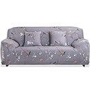 Teynewer 1-Piece Fit Stretch Sofa Cover, Sofa Slipcover Elastic Fabric Printed Pattern Chair Loveseat Couch Settee Sofa Covers Universal Fitted Furniture Cover Protector (2 Seater, Grey Pattern)