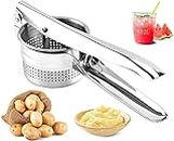 LAGET® Manual Stainless Steel Hand Press Fruit Instant Juicer And Food Masher For Fruits And Vegetables Squeezer(Pack of 1, Silver)